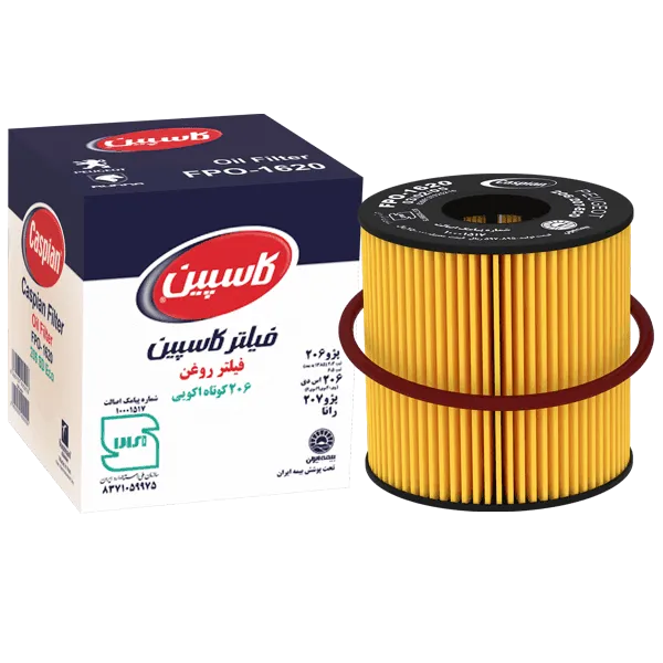 Oil-Filter-Peugeot-206-Eco-FPO1620 فیلتر روغن پژو ۲۰۶ تیپ ۲ کوتاه اکویی کاسپین